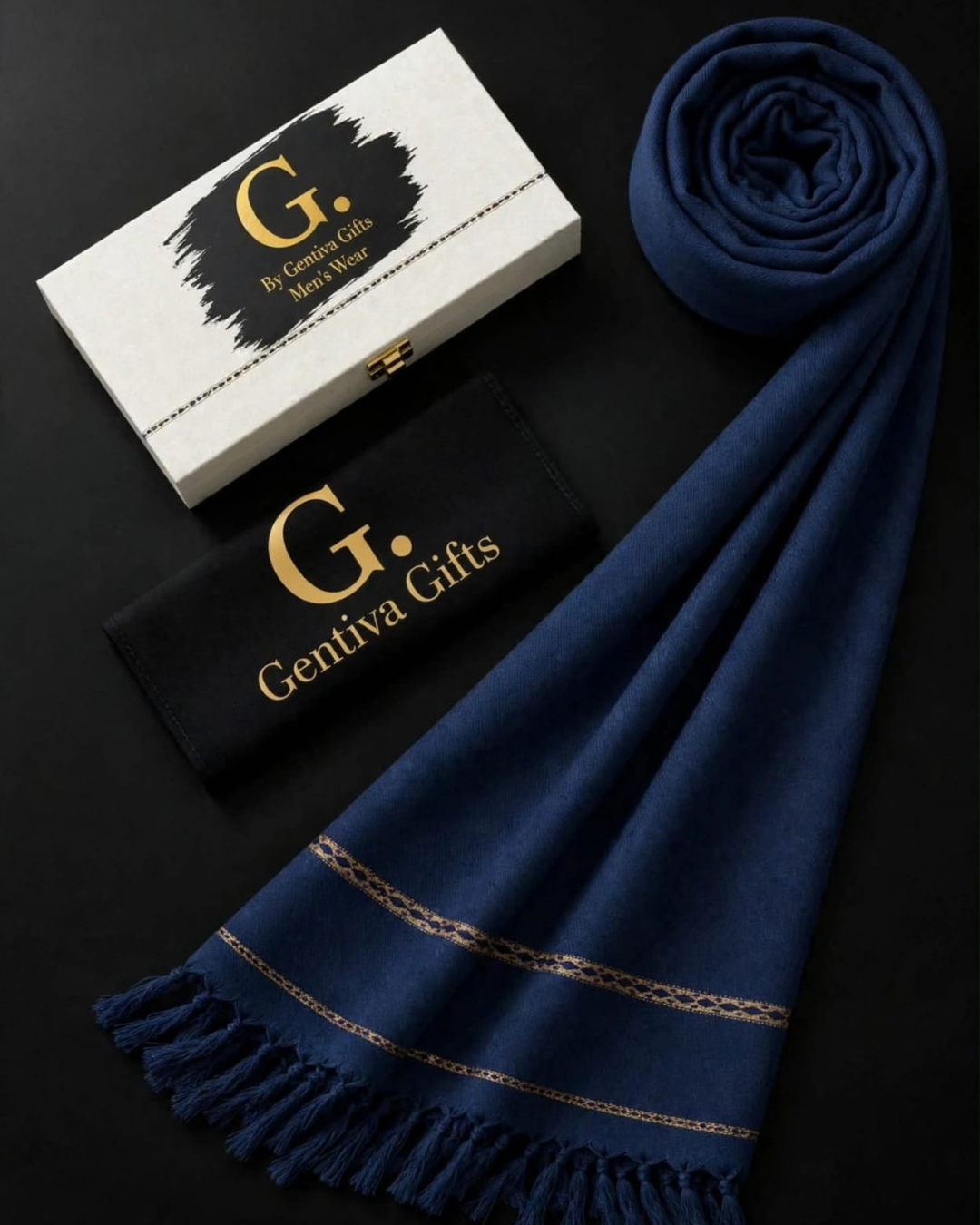 Luxury Blue Men's Shawl